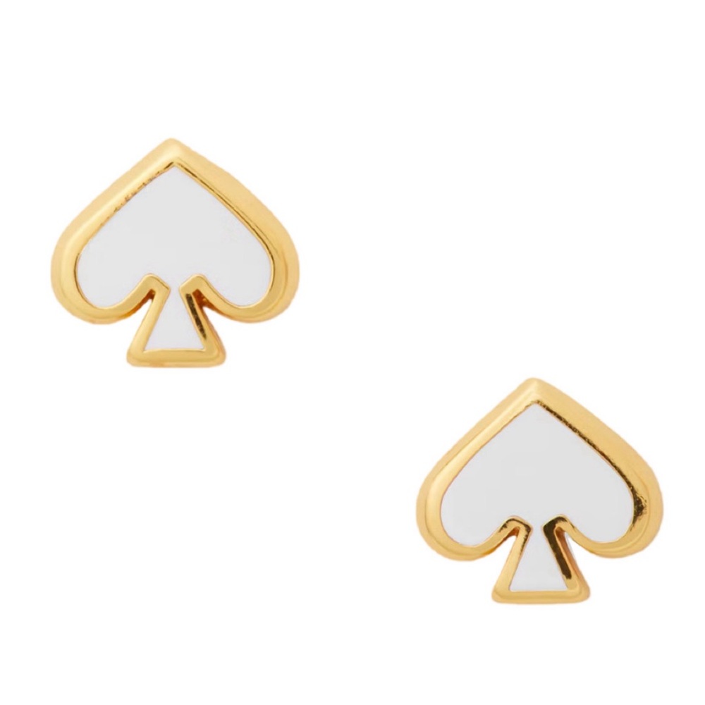 KATE SPADE • White Everyday Spade Enamel Earrings